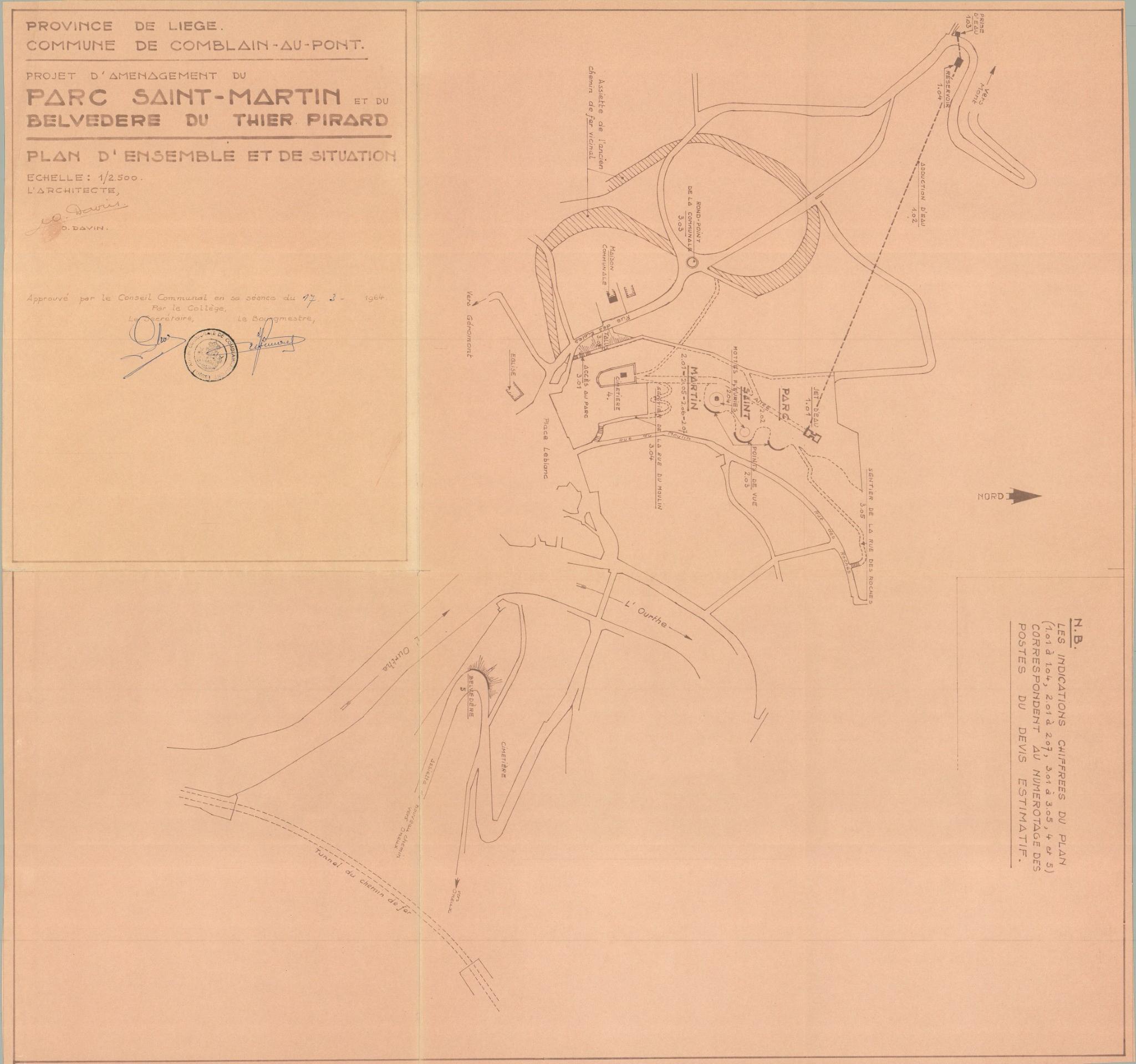 Plan d'aménagement du parc 1964